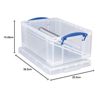 Pack of 4 9 Litre Large Clear Strong Really Useful Christmas Storage Box with Lids - 8