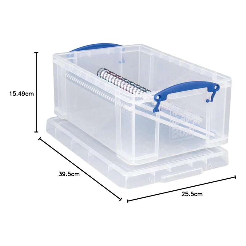9 Litre Large Clear Strong Really Useful Christmas Storage Box with Lid