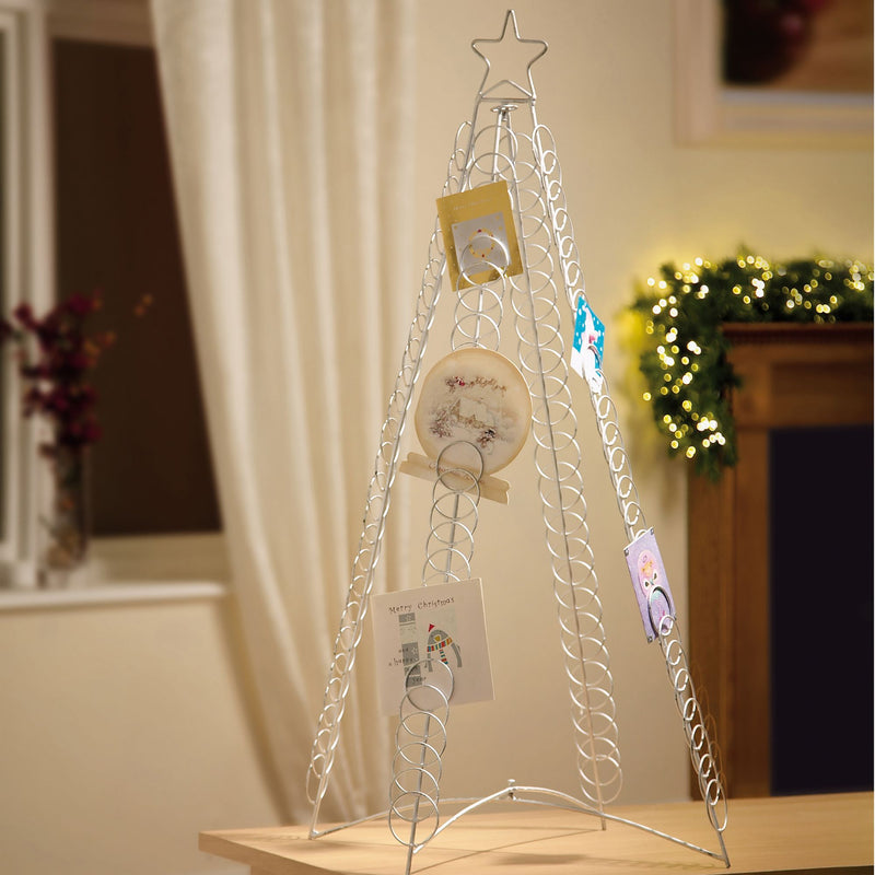 1m Silver Christmas Tree Card Holder