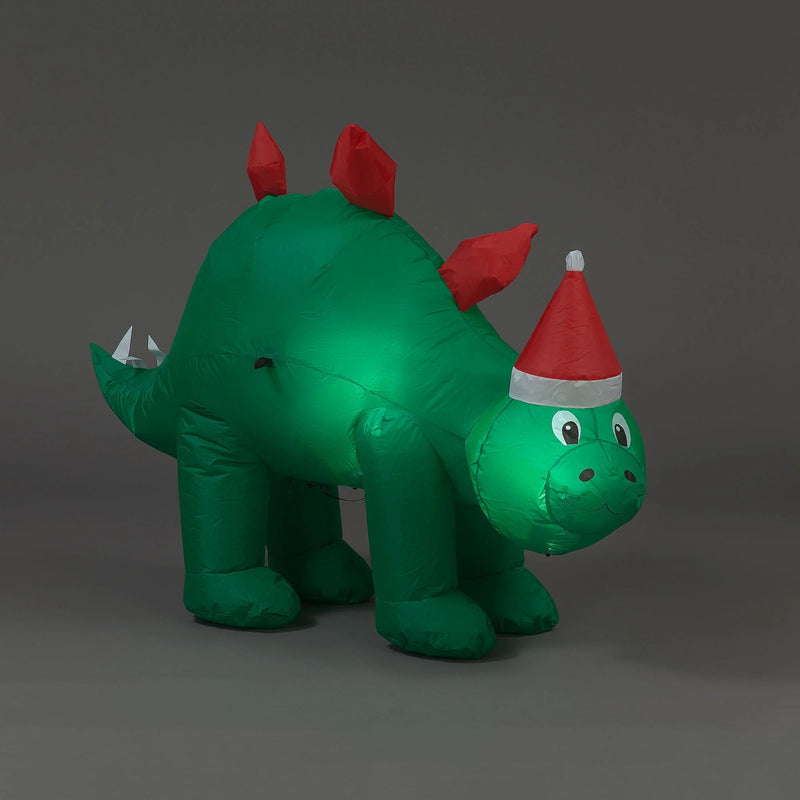 1m Green Dinosaur with Santa Hat LED Lit Christmas Inflatable