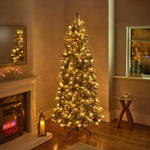 7ft Pre Lit Frosted Calgary Tree with 450 Warm White LEDs