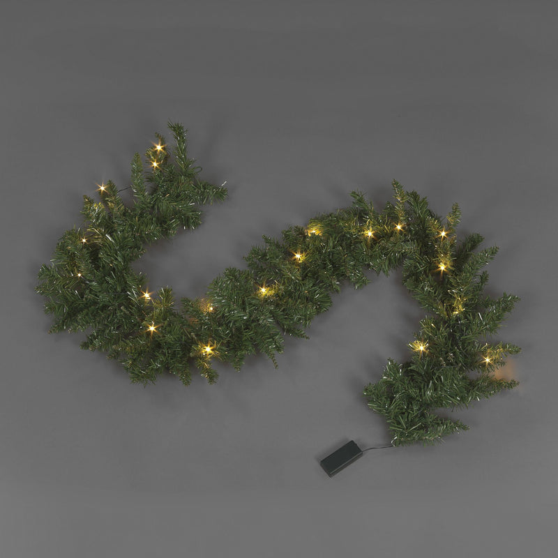 1.8m Traditional Fir Christmas Garland Prelit with 20 LEDs