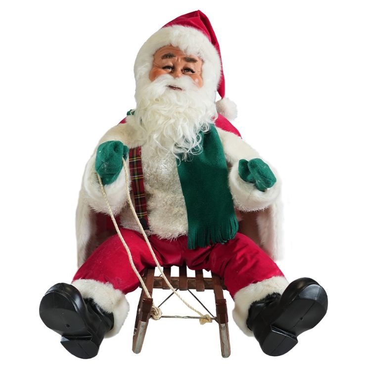 Animatronic Santa on Sledge Commercial Christmas Display Prop