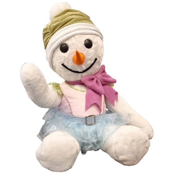 Animatronic Sitting Snowie the Snowman Commercial Christmas Display Prop