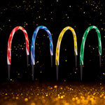 Set of 4 Multi Coloured Candy Cane Archway Path Lights
