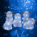 Set of 5 Acrylic Playful Piglets Lit with 50 White LEDs