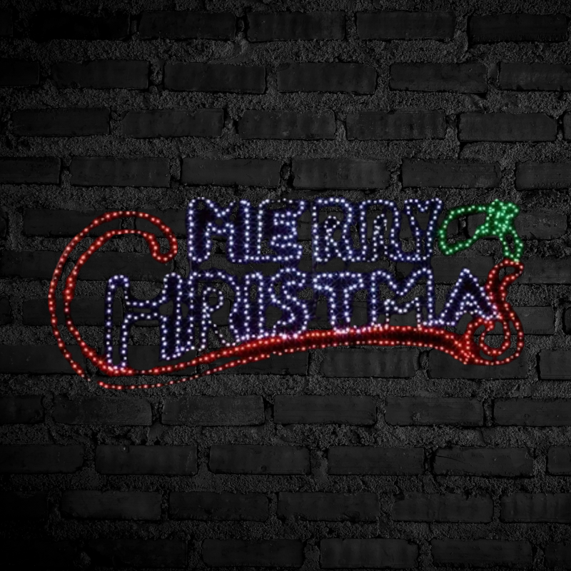 2m Giant Merry Christmas Motif with 938 Multicolour Twinkling LEDs