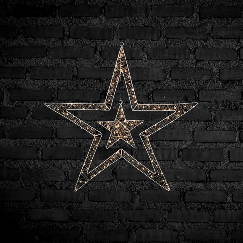 80cm Warm White LED Double Sided Star Window Light