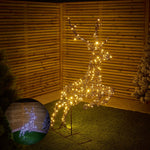 1.5m Brown Rattan Leaping Reindeer with 260 LEDs (White & Warm White Colour Switch)