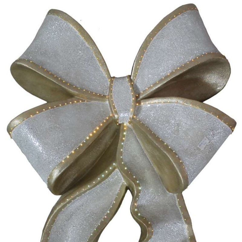 1m Frosty White Ribbon Bow Commercial Christmas Display Prop