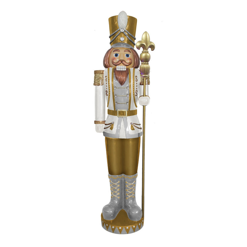 2.06m Gold & White Soldier Christmas Commercial Display Prop