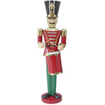 Red & Green Drumming Nutcracker Soldier Commercial Christmas Display Prop