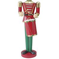 Red & Green Drumming Nutcracker Soldier Commercial Christmas Display Prop - 3