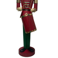 Red & Green Nutcracker Soldier With Drum Commercial Christmas Display Prop - 3