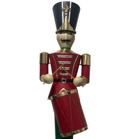 Red & Green Nutcracker Soldier With Drum Commercial Christmas Display Prop - 2