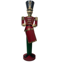 Red & Green Nutcracker Soldier With Drum Commercial Christmas Display Prop