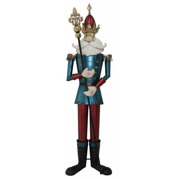 2m Blue and Red Metal Nutcracker Soldier Commercial Christmas Display Prop