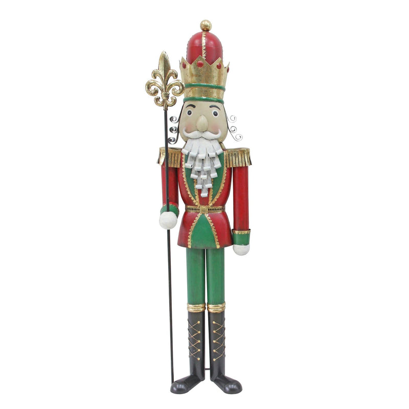 6ft Red and Green Metal Nutcracker Soldier Commercial Christmas Display Prop