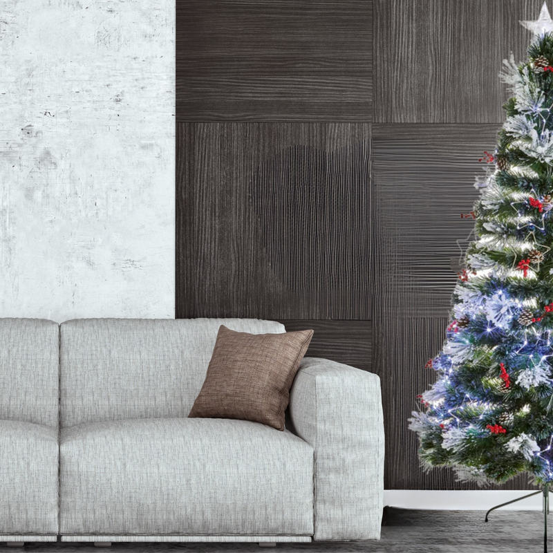 5ft Frosted Fibre Optic Half Christmas Tree