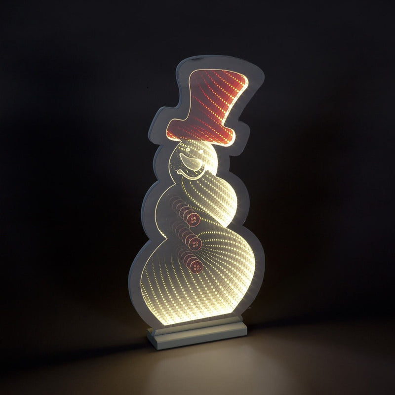 60cm Magical Red and White Snowman Christmas Infinity Light