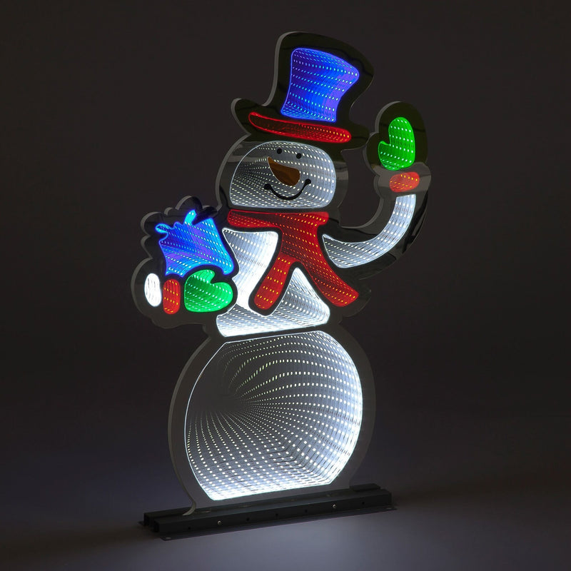56cm Magical Snowman Christmas Infinity Light (Blue Hat)
