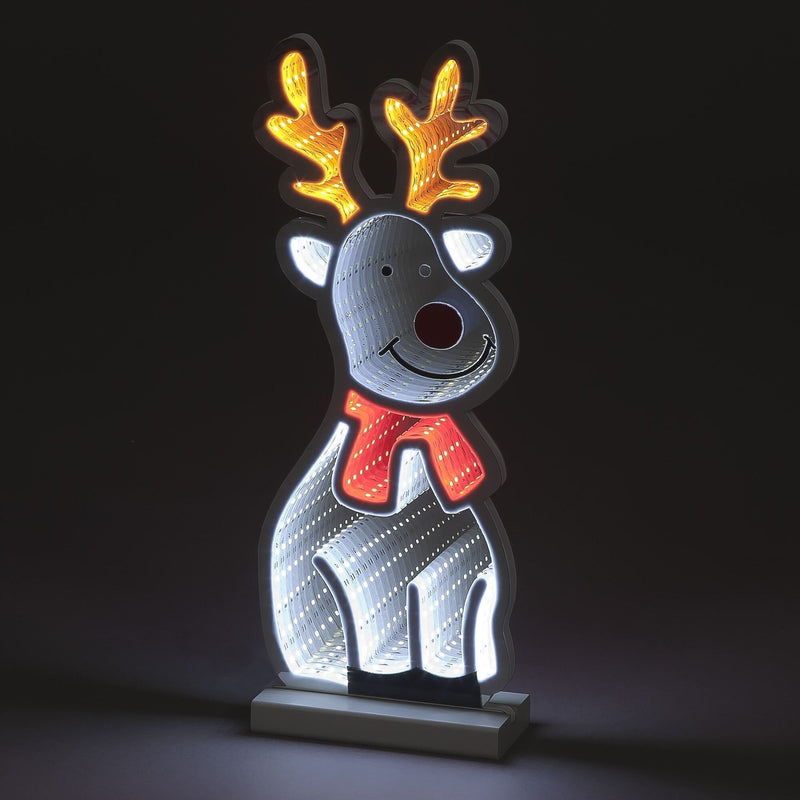 40cm Sitting Reindeer Character Magical Christmas Infinity Light