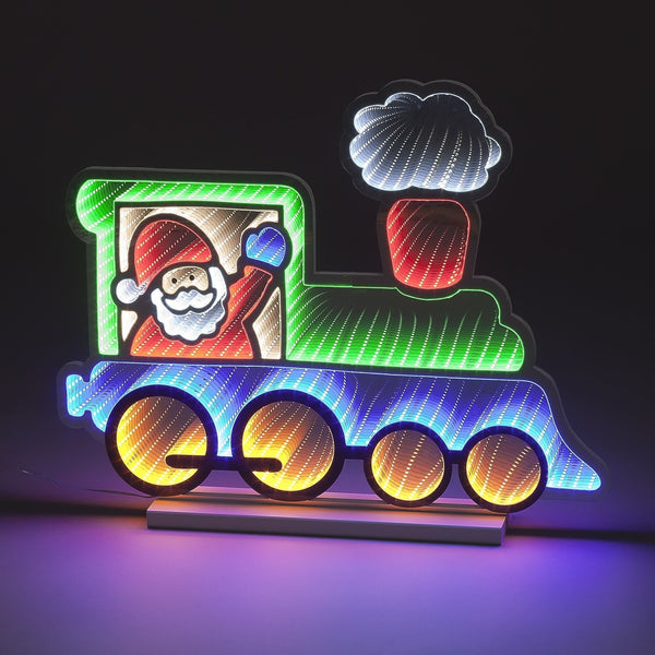63cm Santa and Train Magical Christmas Infinity Light
