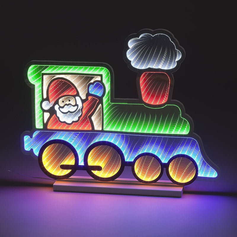 63cm Santa and Train Magical Christmas Infinity Light