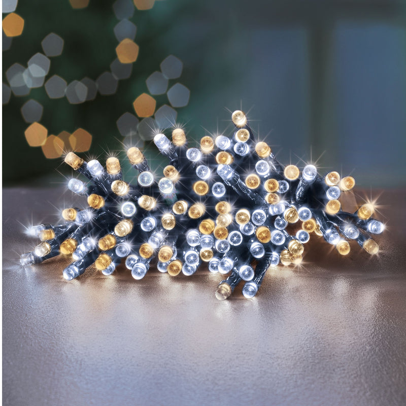 200 White & Warm White Multi Action Battery Powered LED Lights with Timer