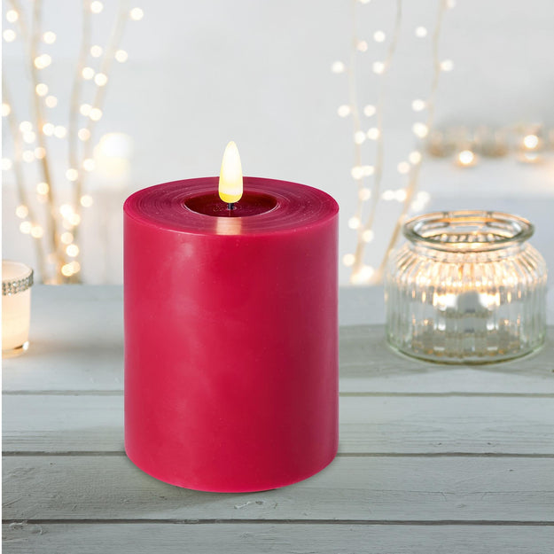10cm Red Melted Top LED Flicker Flame Candle