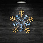 66cm Flashing Snowflake Rope Light with 216 White & Warm White LEDs