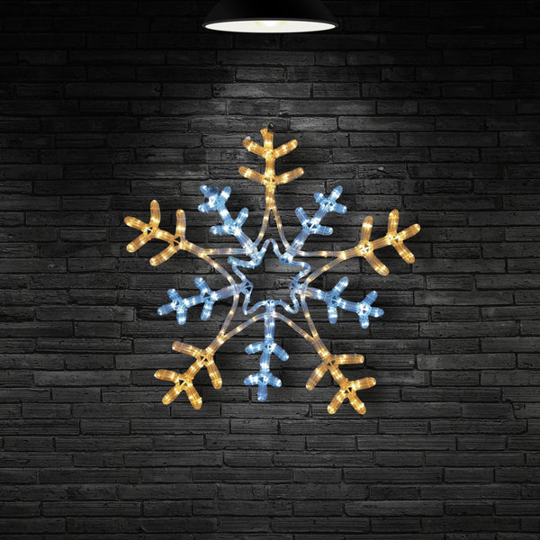 66cm Flashing Snowflake Rope Light with 216 White & Warm White LEDs