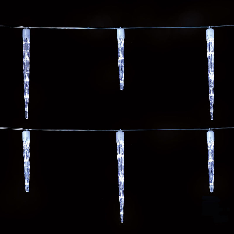 24 Chaser Icicle Lights with 72 White LED Lights