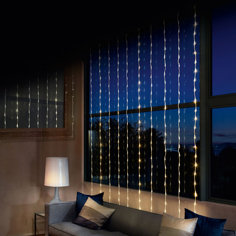 240 Warm White LED Waterfall Curtain Light 1.5m x 2m