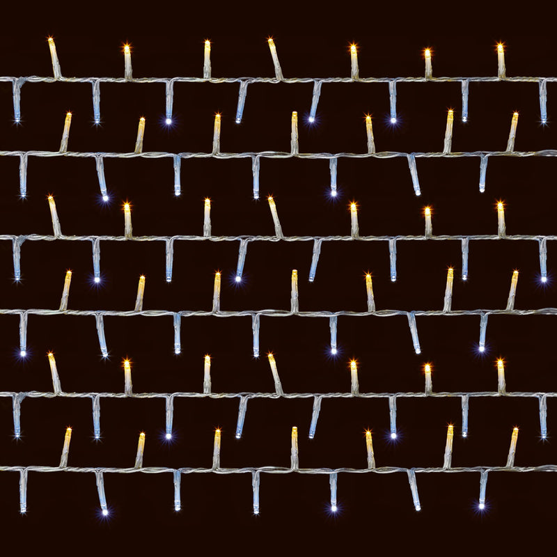 1000 White & Warm White Treebrights Multi Action LED Lights on Clear Cable