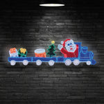 2.5m Giant Tinsel Motif Santa Train with Flashing Wheels & 576 Multi Coloured LEDs