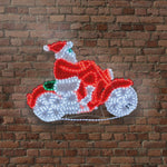 1.5m Santa On Motorbike Tinsel Motif with 672 Multi Coloured LEDs