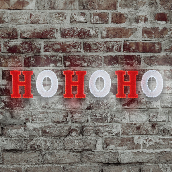 3m Giant HO HO HO Tinsel Motif Outdoor Christmas Sign with 504 LEDs