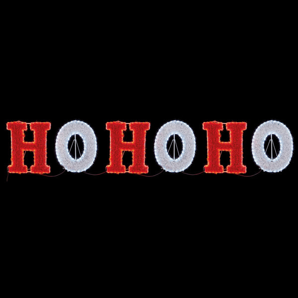 3m Giant HO HO HO Tinsel Motif Outdoor Christmas Sign with 504 LEDs