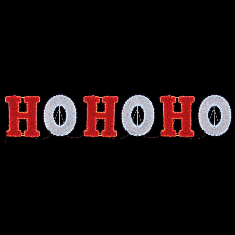 3m Giant HO HO HO Tinsel Motif Outdoor Christmas Sign with 504 LEDs