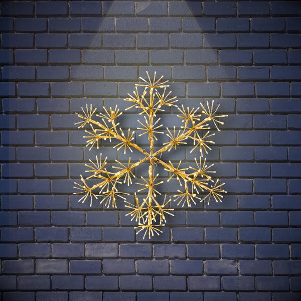 60cm Gold Starburst Snowflake Light with Warm White LEDs