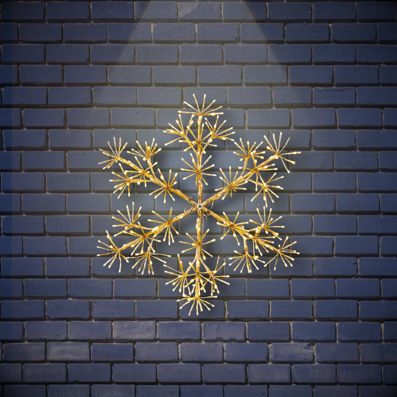 60cm Gold Starburst Snowflake Light with Warm White LEDs