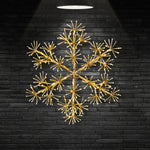 1.2m Gold Starburst Snowflake Light with Warm White LEDs
