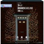 3m Gold Lit Branch Garland with 288 Warm White LEDs