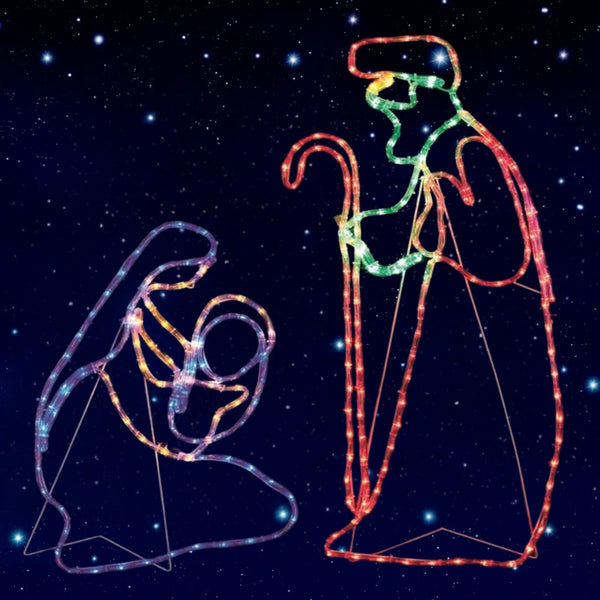 1m Christmas Nativity Scene Rope Light Silhouette