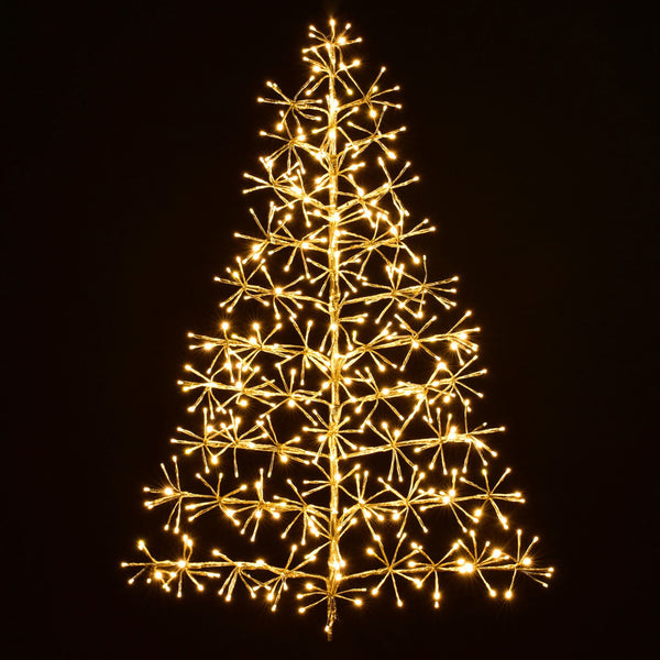 1.2m Gold Starburst Christmas Tree with Warm White LEDs