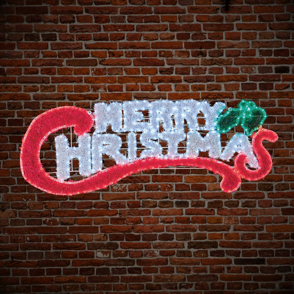 1.45m Merry Christmas Rope Light Silhouette with 384 Multi Coloured LEDs