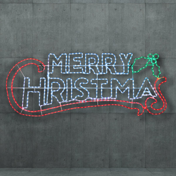 2m Giant Merry Christmas Silhouette Motif Rope Light with 600 LEDs