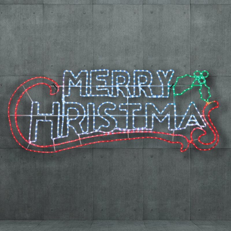 2m Giant Merry Christmas Silhouette Motif Rope Light with 600 LEDs