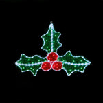 90cm Christmas Holly Rope Light and Tinsel Silhouette with LEDs